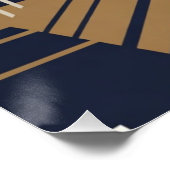 Navy Gold Geometric Maritime Ocean Liner Art Deco ポスター (コーナー)