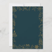 Navy & Gold Holiday Invitation | Modern Glam 招待状 (裏面)