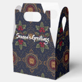 Navy Gold Holly Medallion Pattern フェイバーボックス (オープン)