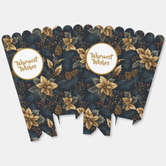 Navy Gold Holly Medallion Pattern フェイバーボックス (見開き)