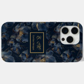 Navy Gold iPhone Case Sweet Sixteen Custom Name Case-Mate iPhoneケース (裏面 (横))