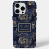 Navy Gold iPhone Case Trendy Quinceañera Monogram Case-Mate iPhoneケース (裏面)