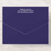 Navy & Gold Large Initials Elegant Typography オールインワン招待状 (背面)