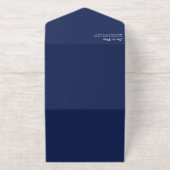 Navy Gold Little Star Baby Shower Diaper Raffle オールインワン招待状 (外側)