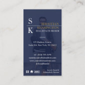 Navy Gold Luxury Real Estate Broker Professional 名刺 (裏面)