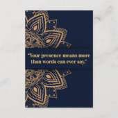 Navy & Gold Mandala Invitation エンクロージャーカード (裏面)