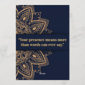 Navy & Gold Mandala Invitation 招待状 (裏面)