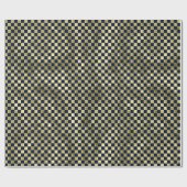 Navy gold metallic checker pattern Christmas ラッピングペーパー (フラット)