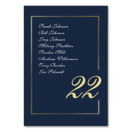 Navy Gold Minimal Script Calligraphy Wedding テーブルナンバー