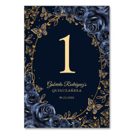 Navy Gold Quinceanera テーブルナンバー