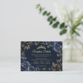 Navy Gold Quinceanera Reception Details エンクロージャーカード (スタンド正面)