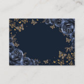 Navy Gold Quinceanera Reception Details エンクロージャーカード (裏面)