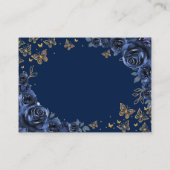 Navy Gold Quinceanera Reception Details エンクロージャーカード (裏面)