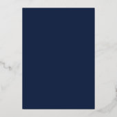 Navy Gold Rose Boys First Communion Foil 箔招待状 (裏面)