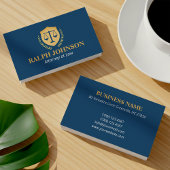 Navy Gold Scales Law Attorney Professional 名刺
