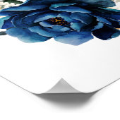 Navy Gold White Champagne Ivory  Wedding Welcome ポスター (角)