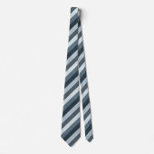 Navy Gray Grey Blue Striped Neck Tie ネクタイ (正面)