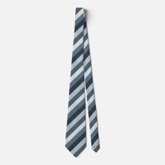 Navy Gray Grey Blue Striped Neck Tie ネクタイ (正面)
