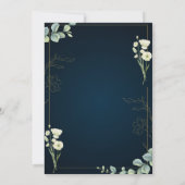 Navy Greenery Elegant Wedding Invitation 招待状 (裏面)
