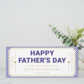 Navy Happy Father's Day Gift Voucher Card 招待状 (スタンド正面)