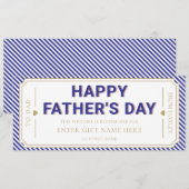 Navy Happy Father's Day Gift Voucher Card 招待状 (正面/裏面)