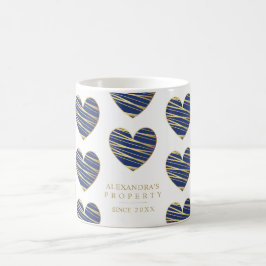 Navy Heart Best Friends All Occasion コーヒーマグカップ