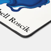 Navy Indigo Abstract Watercolor デスクマット (コーナー)