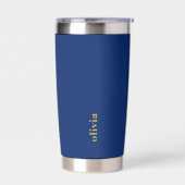 Navy Insulated Tumbler with Custom Brand Text 保温保冷タンブラー (左面)