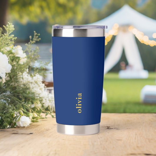 Navy Insulated Tumbler with Custom Brand Text 保温保冷タンブラー (ウェディング)