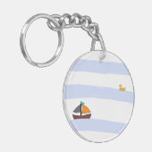 NAVY KEY RING HOLDER / PORTE-CLÉ ROND MARITIME キーホルダー (正面左)
