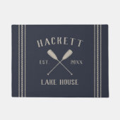 Navy | Lake House Rustic Oars Personalized ドアマット (正面)