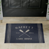 Navy | Lake House Rustic Oars Personalized ドアマット