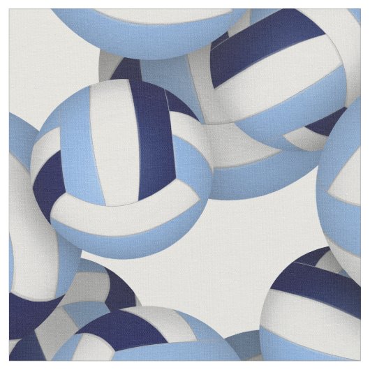  navy light blue volleyballs pattern ファブリック (クローズアップ)