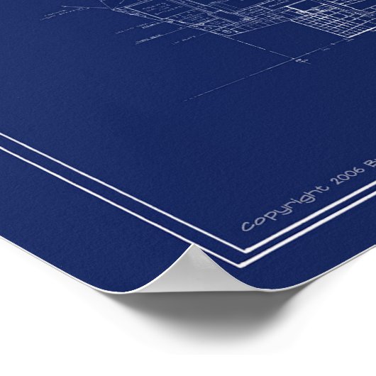 Navy Light Cruiser Little Rock Blueprint ポスター (角)