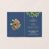 Navy Luxury Gold Foil Christmas Party Invitations 箔カード (内部)