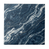Navy Marble Bold Contemporary Design Look タイル (正面)