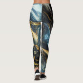 Navy marble with golden details レギンス (裏面)