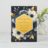 Navy Marigold Nocturnal Wedding 招待状 (スタンド正面)