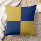 Navy & Metallic Gold Square Box Stylish Pattern クッション (ブランケット)