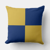 Navy & Metallic Gold Square Box Stylish Pattern クッション (正面)