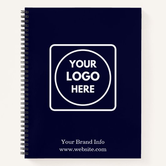Navy Minimalist | Custom Business Corporate Logo ノートブック (正面)