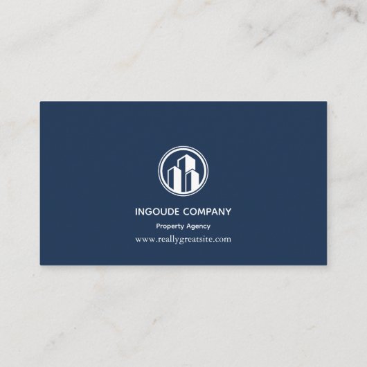 Navy Minimalist Property agent  名刺 (裏面)