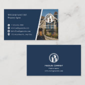 Navy Minimalist Property agent  名刺 (正面/裏面)