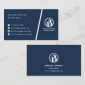 Navy Minimalist Property agent  名刺 (正面/裏面)