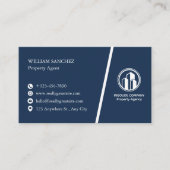 Navy Minimalist Property agent 名刺 (正面)