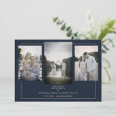 Navy Modern Gold 3 Photos Sophisticated Wedding (スタンド正面)