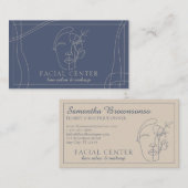 Navy Modern Makeup | Hair & Facial Stylist 名刺 (正面/裏面)