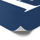 Navy Monogram Letter Poster | Personalized Initial ポスター (角)