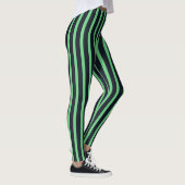 navy & neon green stripes レギンス (右)