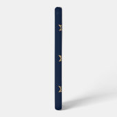 Navy Night Sky with Stars and Moon Pattern Samsung Galaxyケース (左側面)
